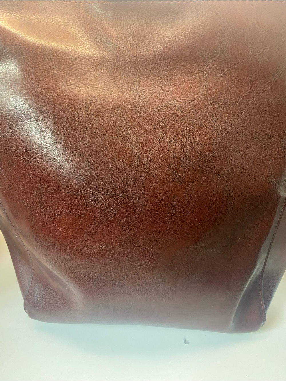 Genuine Leather Burgundy Convertible Hobo Bucket Bag - Picture 6 of 11